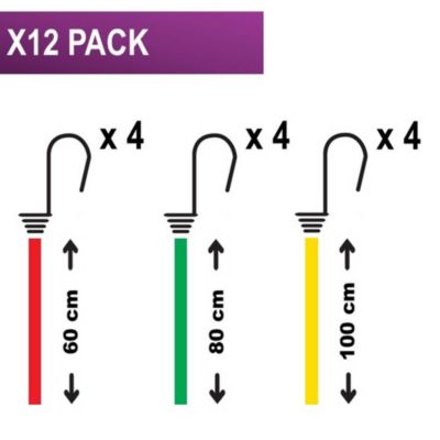 Pack de 12 tendeurs de différentes tailles Master Lock Twin Wire