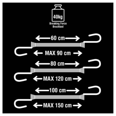 Pack de 12 tendeurs de différentes tailles Master Lock Twin Wire