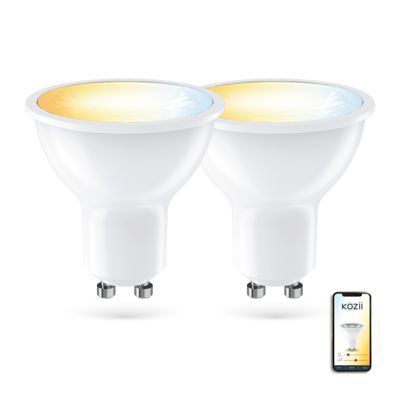 Pack de 2 Ampoules LED connectées KOZii, multi-blancs (2700 à 6500 kelvins), GU10 Spot 5W cons. Variation de luminosité