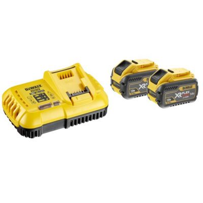 Pack de 2 batteries XR Flexvolt 18V/54V 9Ah/3Ah + chargeur rapide en boite carton - DEWALT - DCB118X2-QW