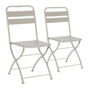 Pack de 2 chaises de jardin pliantes Perla en métal gris