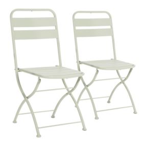 Pack de 2 chaises de jardin pliantes Perla en métal vert