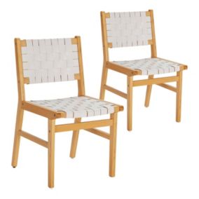 Pack de 2 chaises Kurt Blanc en cuir recyclé