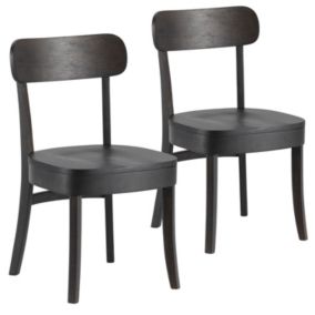 Pack de 2 chaises Nala couleur Noir, Bois massif