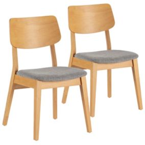 Pack de 2 chaises Susi couleur Chêne, bois massif