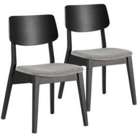 Pack de 2 chaises Susi couleur Noir, Bois massif