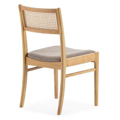 Pack de 2 chaises Vilma Couleur Chêne, Bois Massif et Rotin Naturel