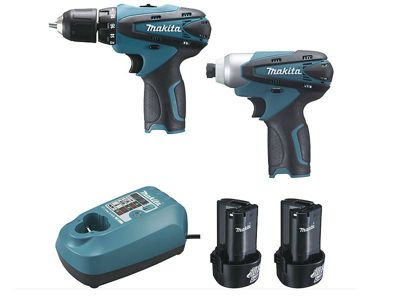 Pack de 2 outils 10,8V (DF330D - TD090D) + 2 batteries 1,3Ah + chargeur + coffret MAKPAC - MAKITA - LCT204J