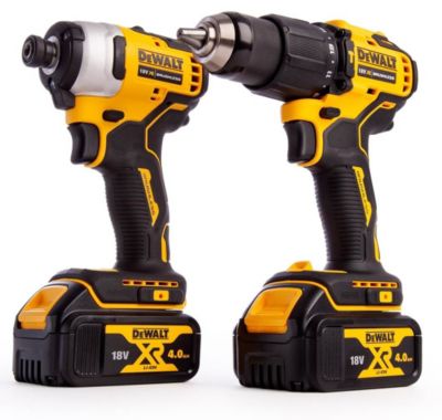 Pack de 2 outils 18V (DCD709/DCF809) + 2 batteries 4Ah + chargeur en coffret DT70708 T-STAK DEWALT DCK2062M2T