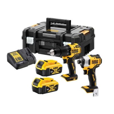 Pack de 2 outils 18V (DCD709/DCF809) + 2 batteries 4Ah + chargeur en coffret DT70708 T-STAK DEWALT DCK2062M2T