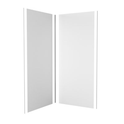 Pack de 2 panneaux muraux de salle de bains, blanc avec profilés chromés, l.90+90 x H.210 x P.0,3 cm, Galedo Alucolors