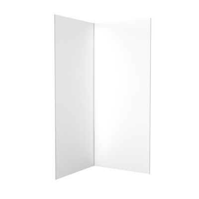 Pack de 2 panneaux muraux de salle de bains, blanc avec profilés chromés, l.90+90 x H.210 x P.0,3 cm, Galedo Alucolors