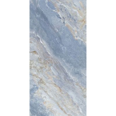 Pack de 2 panneaux muraux de salle de bains l.100 x H.210 cm, effet marbre bleu, Schulte DécoDesign Softtouch
