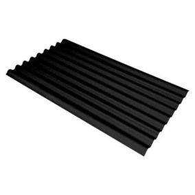 Pack de 2 plaques de toit ondulées Ibiza en PVC 200 x 104 x 18 cm noir