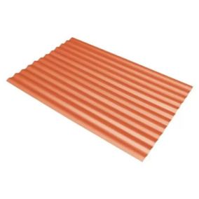 Pack de 2 plaques de toit ondulées Ibiza en PVC 200 x 104 x 18 cm Terre cuite
