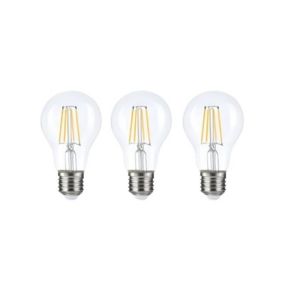 Pack de 3 Ampoules LED E27 A60 3.8W Filament Classe Énergétique A 210lm/W - Blanc Chaud 2300K - 3500K - SILAMP