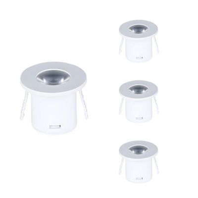 Pack de  4 - Mini Spot LED Encastrable 1W 90 degrés Rond Blanc - SILAMP