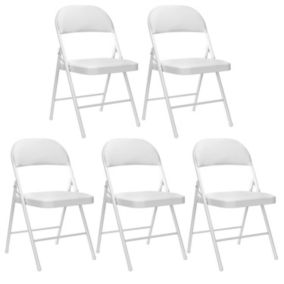 Pack de 5 chaises pliantes rembourrées blanches 7house