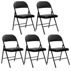 Pack de 5 chaises pliantes rembourrées noires O91