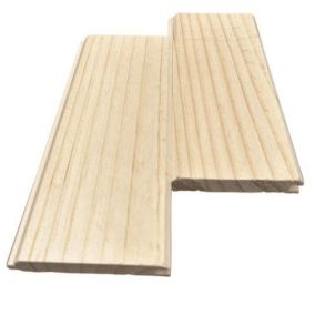 Pack de 5 lattes de bardage bois à rainure et languette en pin naturel 1.6x9.5x200 cm (0.95 m2)