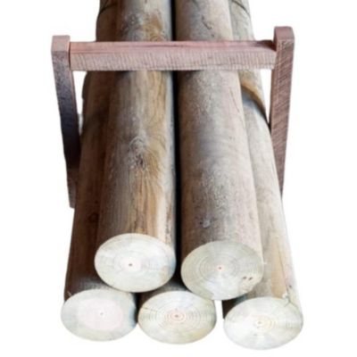 Pack de 5 poteaux ronds en pin traité et calibré de 120X1000 mm