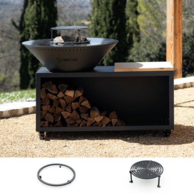 Pack Decouverte Brasero Traditionnel Acier 83 Gris Anthracite Double Cuve
