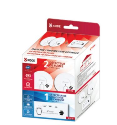 Pack détecteur de fumée/monoxyde maison Kidde