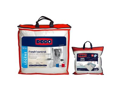 Pack DODO couette 140 x 200 cm anti-transpirante + 1 oreiller 60 x 60 cm effet rafraîchissant FRESH CONTROL