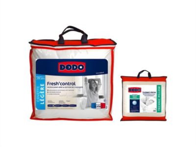 Pack DODO couette 140 x 200 cm anti-transpirante + 1 oreiller 60 x 60 cm effet rafraîchissant FRESH CONTROL