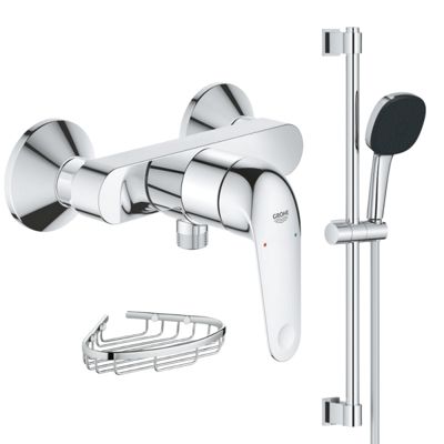 Pack douche mécanique Swift 2023 avec ensemble de douhe Vitalio Comfort 110 et panier porte-savon