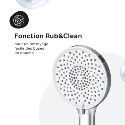 Pack douche thermostatique Chromé Tout-en-1 anti-brûlure + barre 70cm + pommeau 3 jets Simple Switch X-Joy