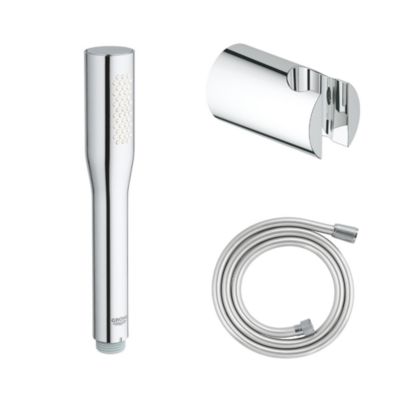 Pack douchette 1 jet Vitalio Get Stick GROHE + Flexible 1500 chromé + Support pour douchette