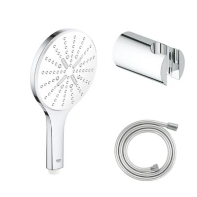 Pack douchette ronde 3 jets Vitalio Smartactive GROHE + Flexible 1500 chromé + Support mural