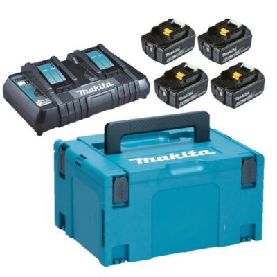 Pack Energie 4 batteries 18 V 6 Ah BL1860B + chargeur double DC18RD en coffret MAKPAC III - MAKITA - 198091-4