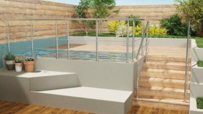 Pack garde-corps 1 m avec 3 barres en inox 304 argent installation verticale by AICA