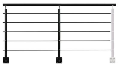 Pack garde-corps Opaluminium noir pose en applique 2m