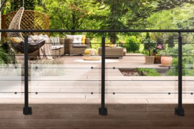 Pack garde-corps Opaluminium noir pose en applique 2m
