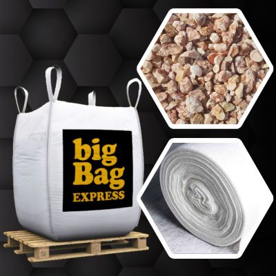 Pack Gravier Marbre Rose + Géotextile - 2 Big Bag de Gravier de Marbre Rose 6/9 mm (- 40M²) + Géotextile 50m2 - Livraison PREMIUM