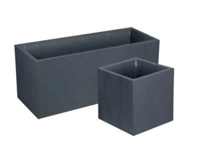 Pack Jardinière rectangulaire 100 x 40 x 43,5 cm + Jardinière carrée 40 cm - Gris Anthracite