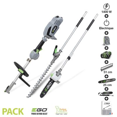 Pack élagage entretien arbres et haies avec moteur chargeur batterie 56v Egopower
