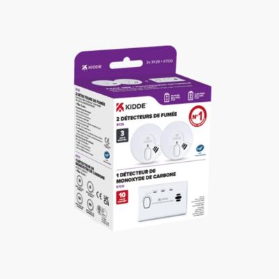 Pack maison 2 détecteurs de fumée et un détecteur de monoxyde de carbone Kidde