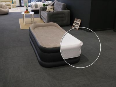 Pack matelas gonflable Deluxe Pillow Rest Raised 1 place Intex + Drap housse
