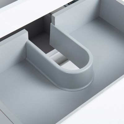 Pack Meuble prémonté 60 blanc-Vasque céramique-Robinet noir-Miroir JOY - bain-bain