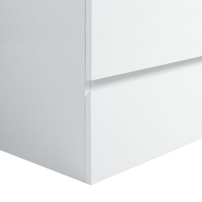 Pack Meuble prémonté 60 blanc-Vasque céramique-Robinet noir-Miroir JOY - bain-bain