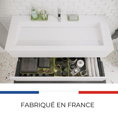 Pack meuble vasque 80 cm BURGBAD Cosmo blanc mat + miroir