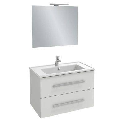 Pack meuble vasque 80 cm JACOB DELAFON Ola up blanc + miroir + spot