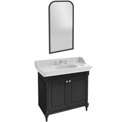 Pack meuble vasque JACOB DELAFON Cléo 1889 3 trous + miroir + mélangeur croisillon chromé