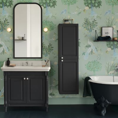 Pack meuble vasque JACOB DELAFON Cléo 1889 3 trous + miroir + mélangeur croisillon chromé