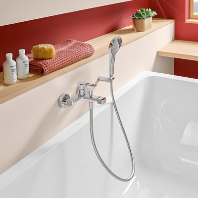 Pack mitigeur baignoire mécanique VILLEROY ET BOCH Architectura chrome avec ensemble