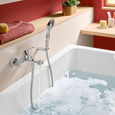 Pack mitigeur baignoire mécanique VILLEROY ET BOCH Architectura chrome avec ensemble
